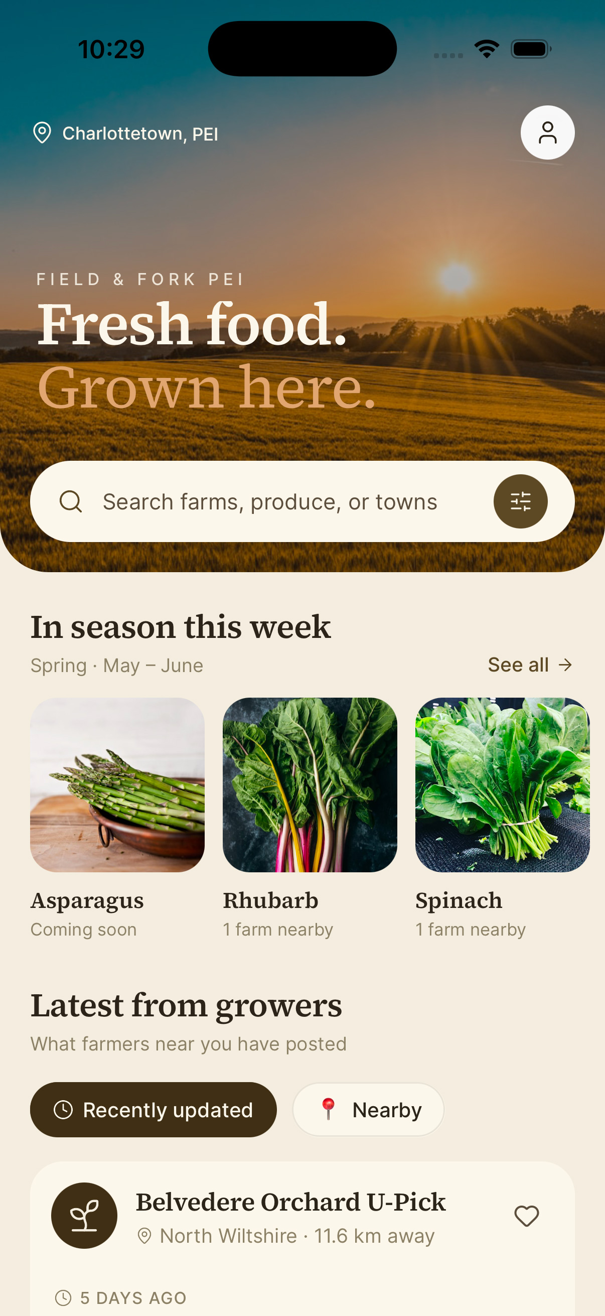 Field & Fork PEI app screenshot